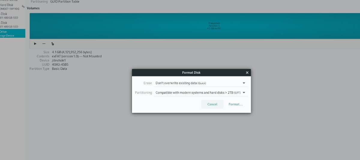 How to format an SD Card to ExFat in Ubuntu