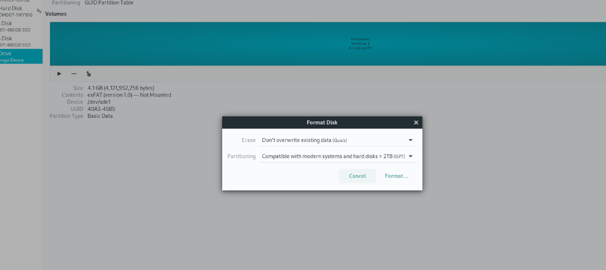 How to format an SD Card to ExFat in Ubuntu