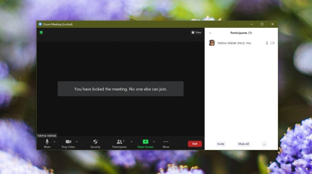 Zoom Lock a meeting to keep unwanted users out