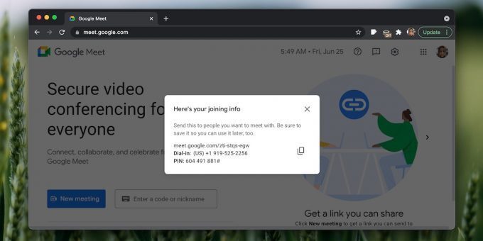 google meet meeting link