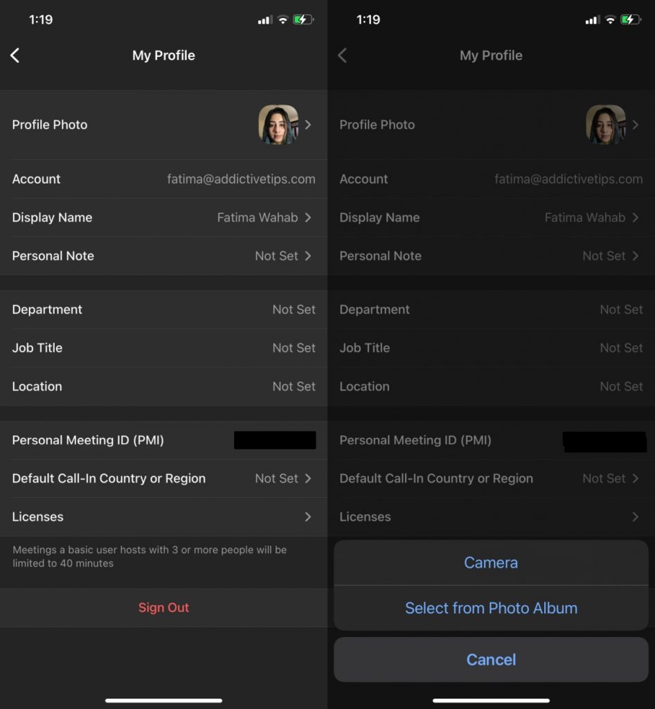 How to show picture in Zoom meeting