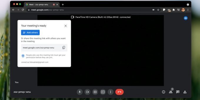 Google Meet screen share
