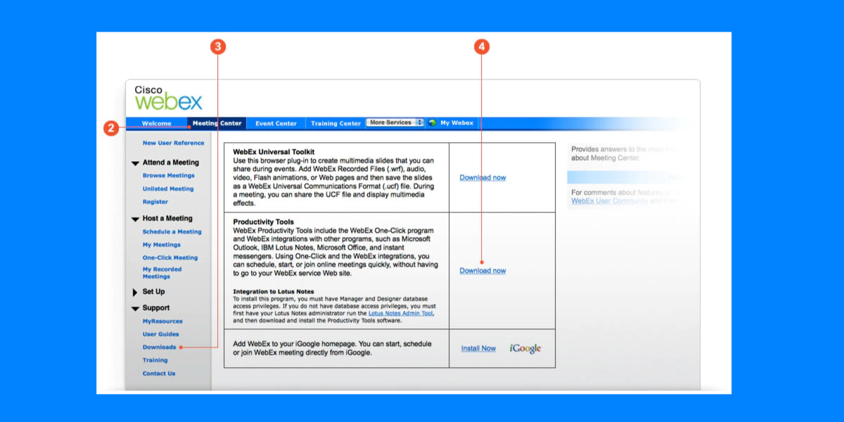 How to download WebEx for Microsoft Outlook