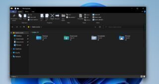 Windows 10 File Explorer ribbon on Windows 11