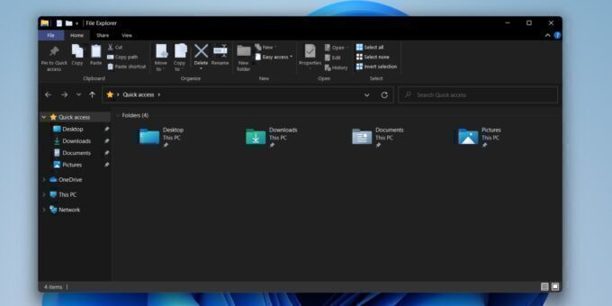 Windows 10 File Explorer ribbon on Windows 11