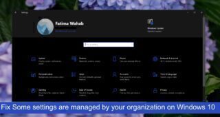 Some settings are managed by your organization