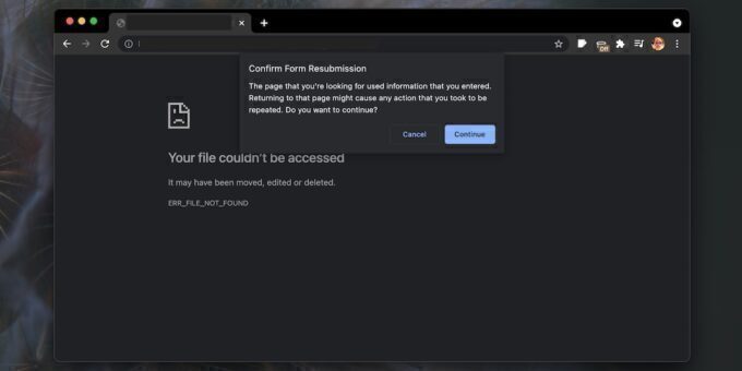 Confirm form resubmission on refresh