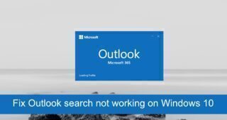 fix Outlook search