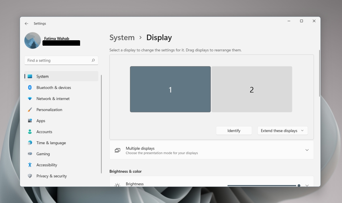 windows monitor setting