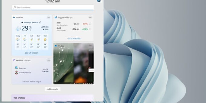 widgets on Windows 11