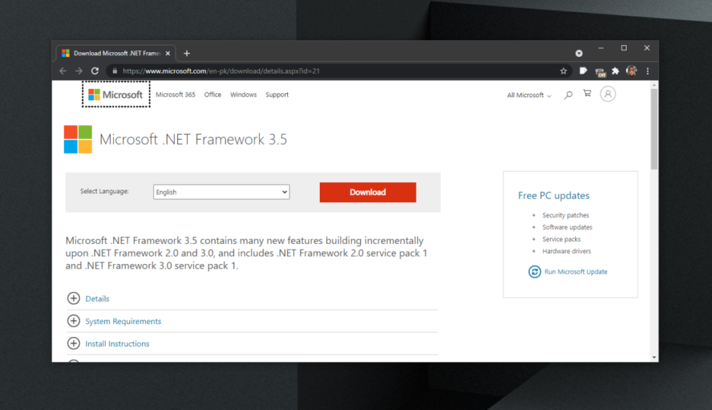 How to download the .NET Framework 3.5 on Windows 10