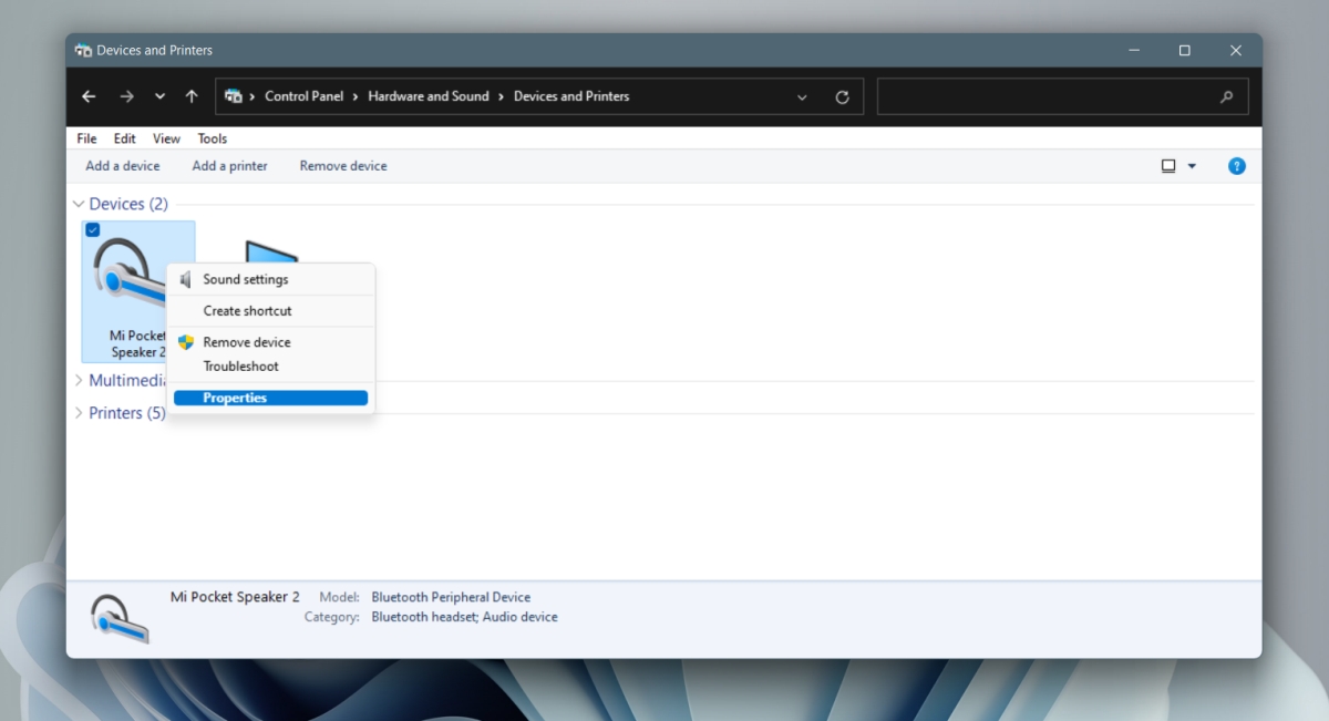 Bluetooth device properties Windows 11 - Come rinominare il dispositivo Bluetooth su Windows 11