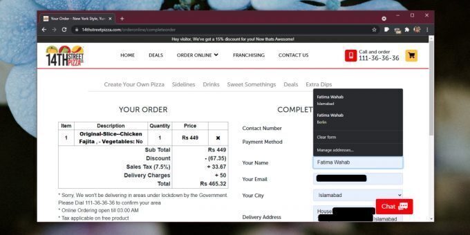 autofill data in Chrome