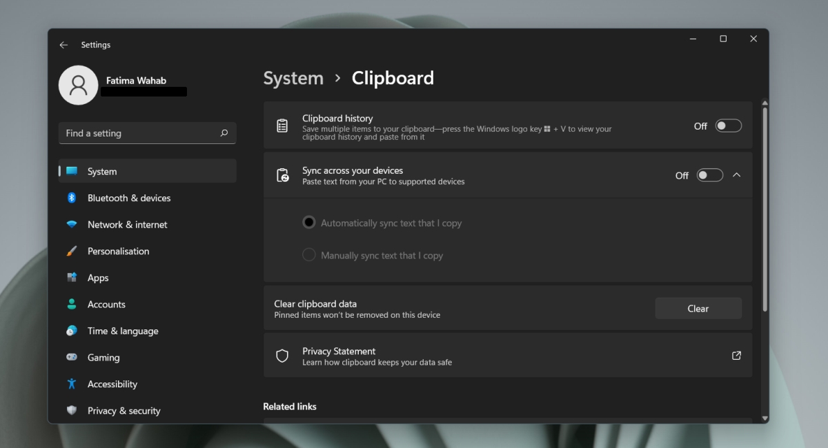 история буфера обмена в Windows 11