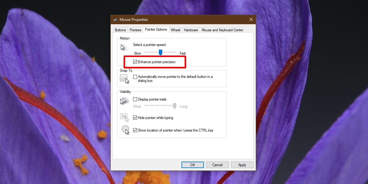 mouse pointer precision - Come abilitare Migliora precisione puntatore mouse su Windows 10