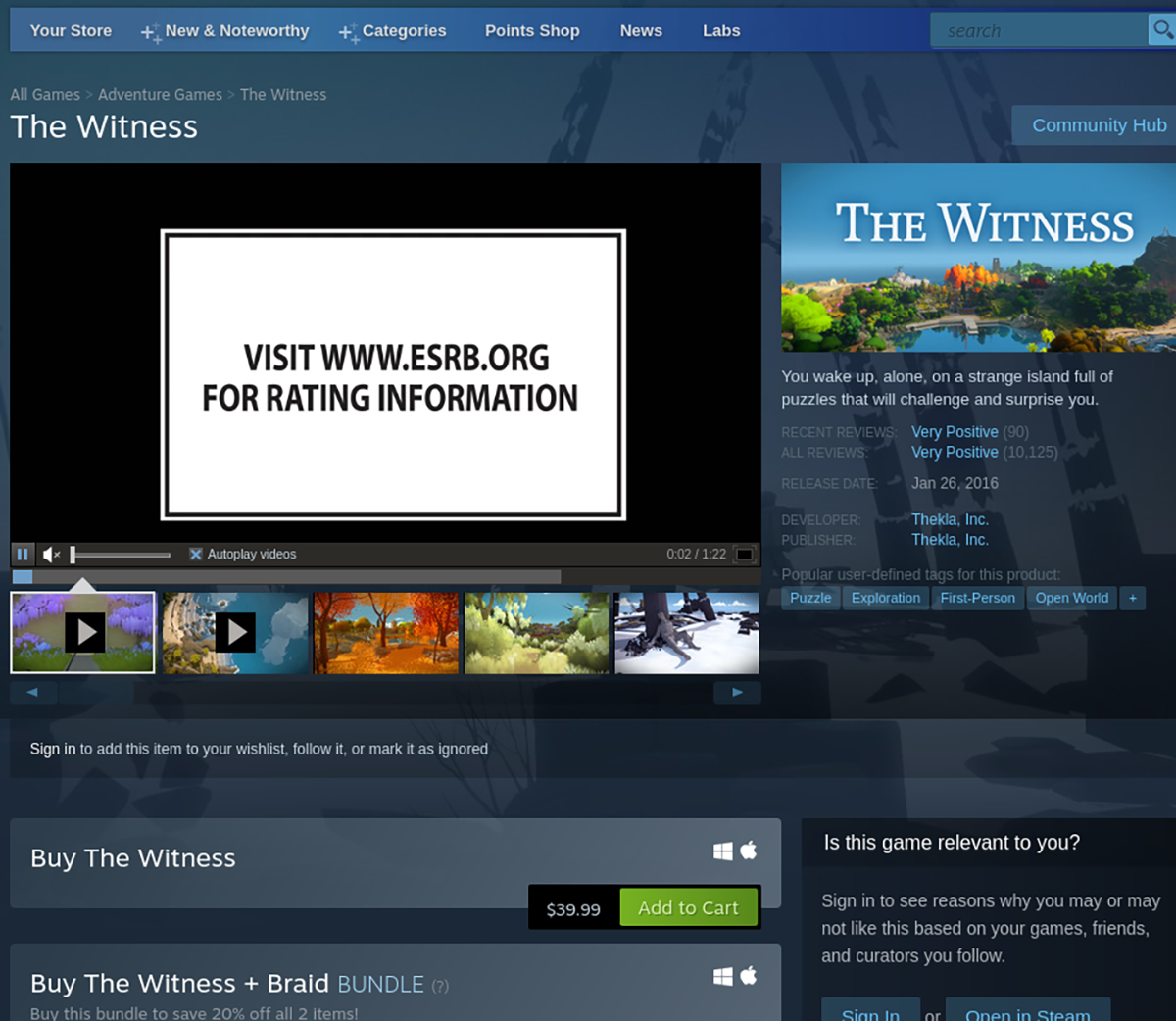 the witness store - Come giocare a The Witness su Linux