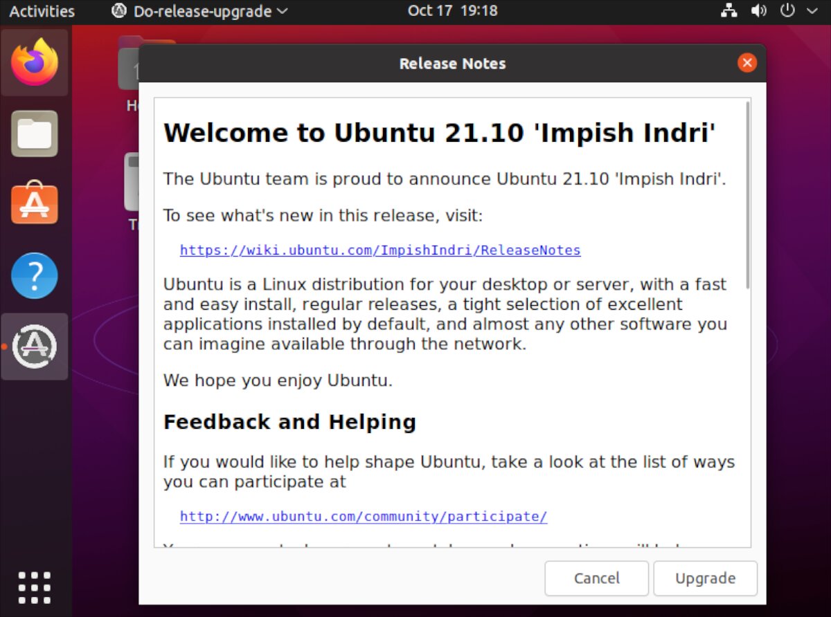ubuntu 2110 release notes - Come eseguire l’aggiornamento a Ubuntu 21.10