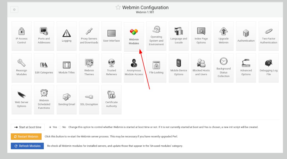 webmin modules button - Come configurare un server FTP su Ubuntu con Webmin