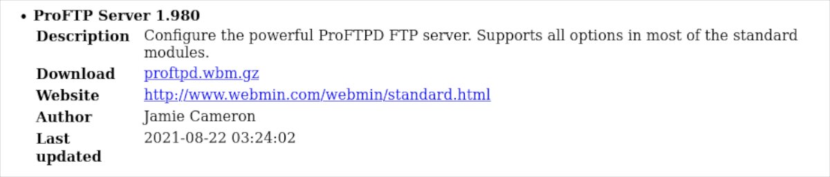 webmin proftd module website - Come configurare un server FTP su Ubuntu con Webmin