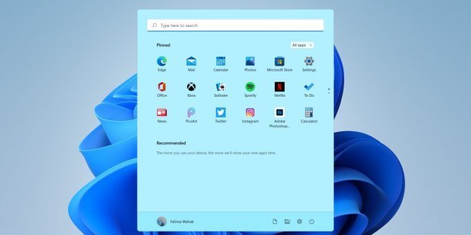 Windows 11 Start menu