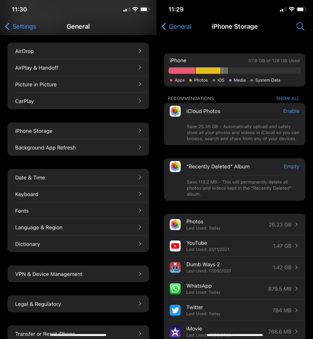 iphone storage space - Come riparare iOS 15.0.2 che non si aggiorna