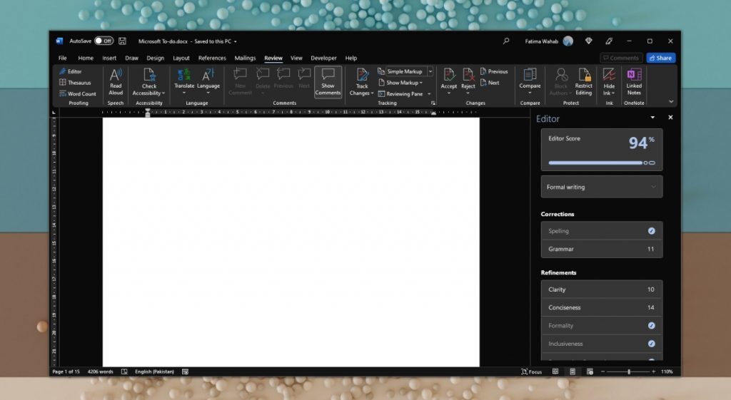How to run spell check in Microsoft Word