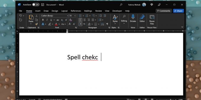spell check in Microsoft Word