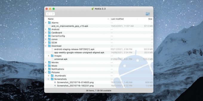 transfer Android to a Mac