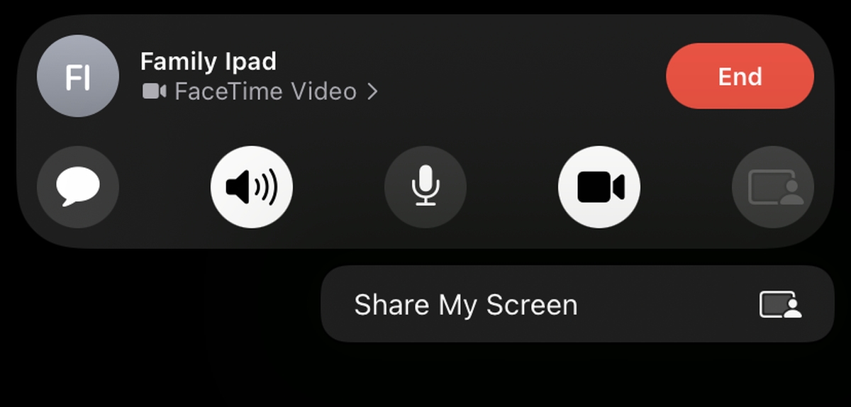 Écran de partage FaceTime