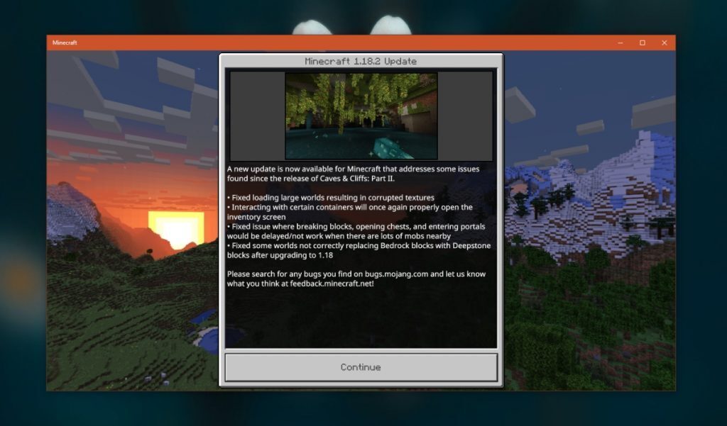 What is the latest Minecraft update?