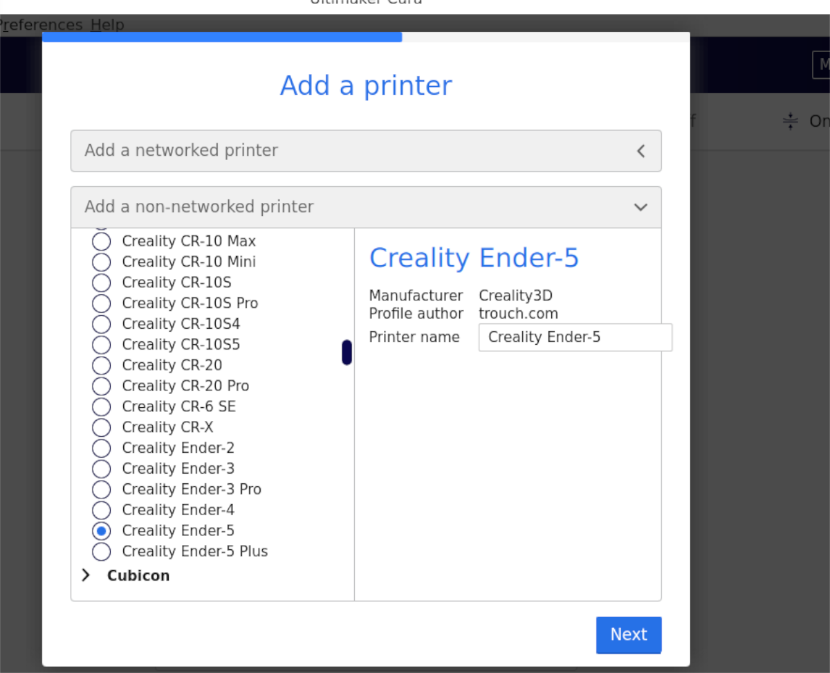 cura add printer - Come preparare un modello 3D per la stampa su Linux con Cura