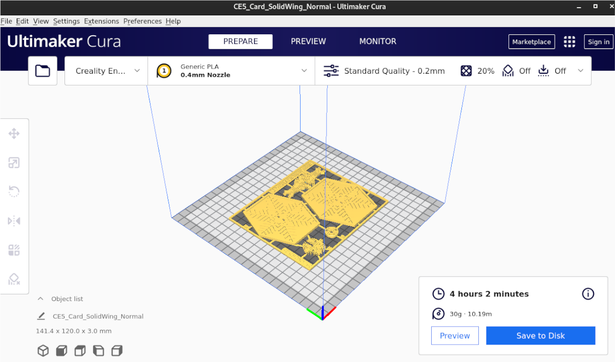 cura save - Come preparare un modello 3D per la stampa su Linux con Cura