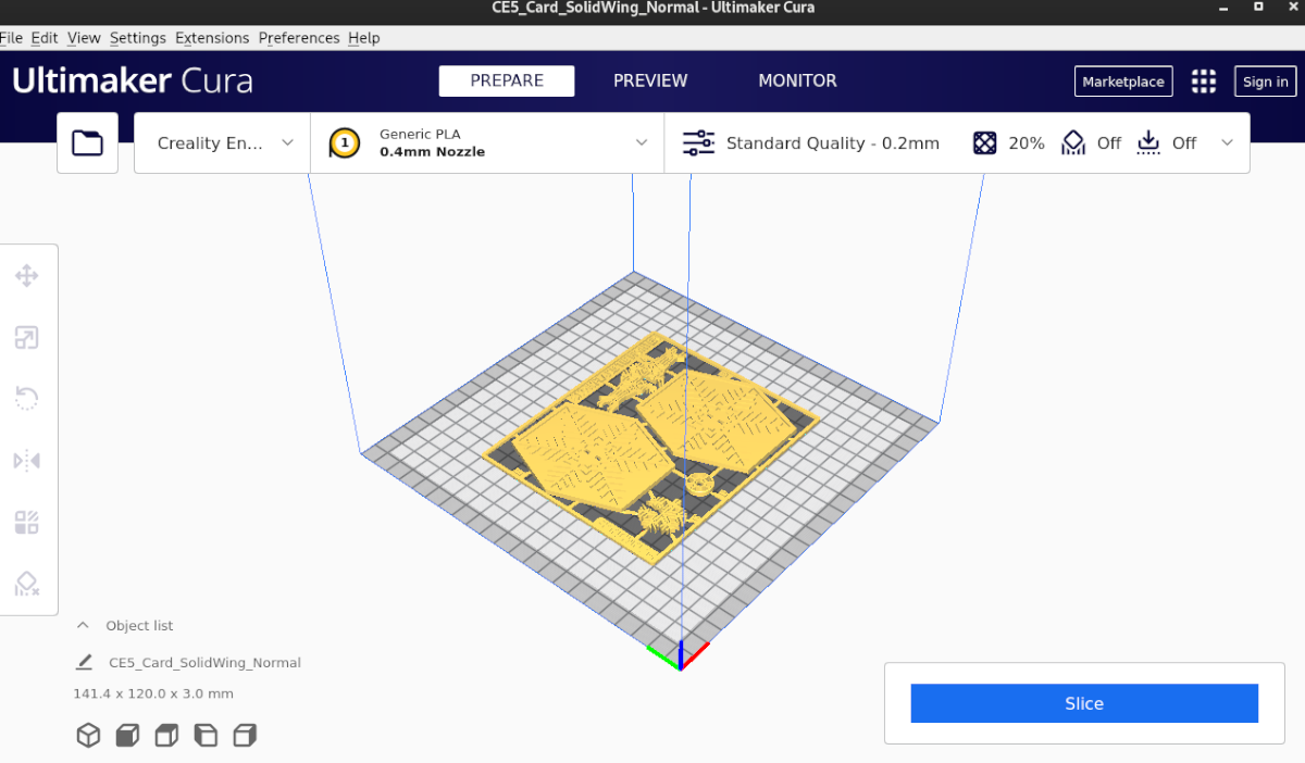 cura slice - Come preparare un modello 3D per la stampa su Linux con Cura