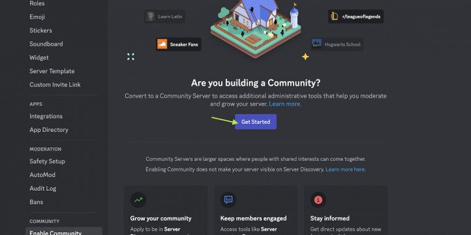 Screenshot of Server Settings on Discord