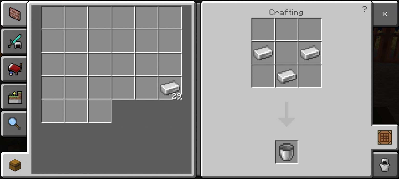 How to make a bucket in Minecraft