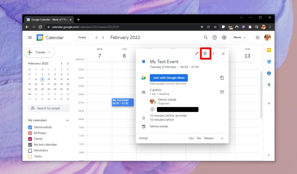 How to cancel a Google Calendar Event