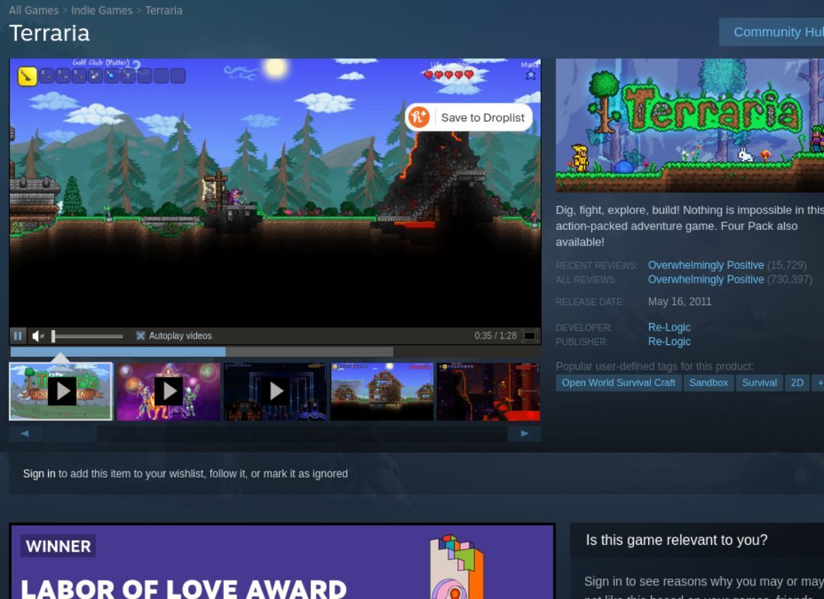 Terraria now has Steam Workshop integration - LinuxGameNetwork