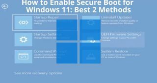 how to enable secure boot for Windows 11 from advanced startup