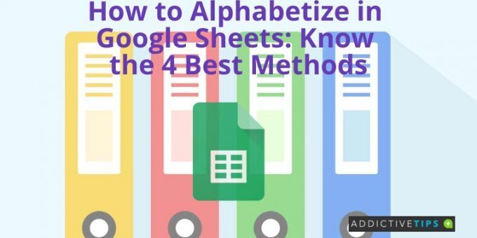 An illustration for how to alphabetize in Google Sheets