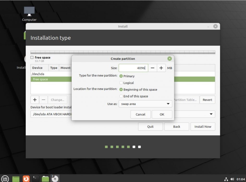 How to Install Linux Mint 21 with manual partitions