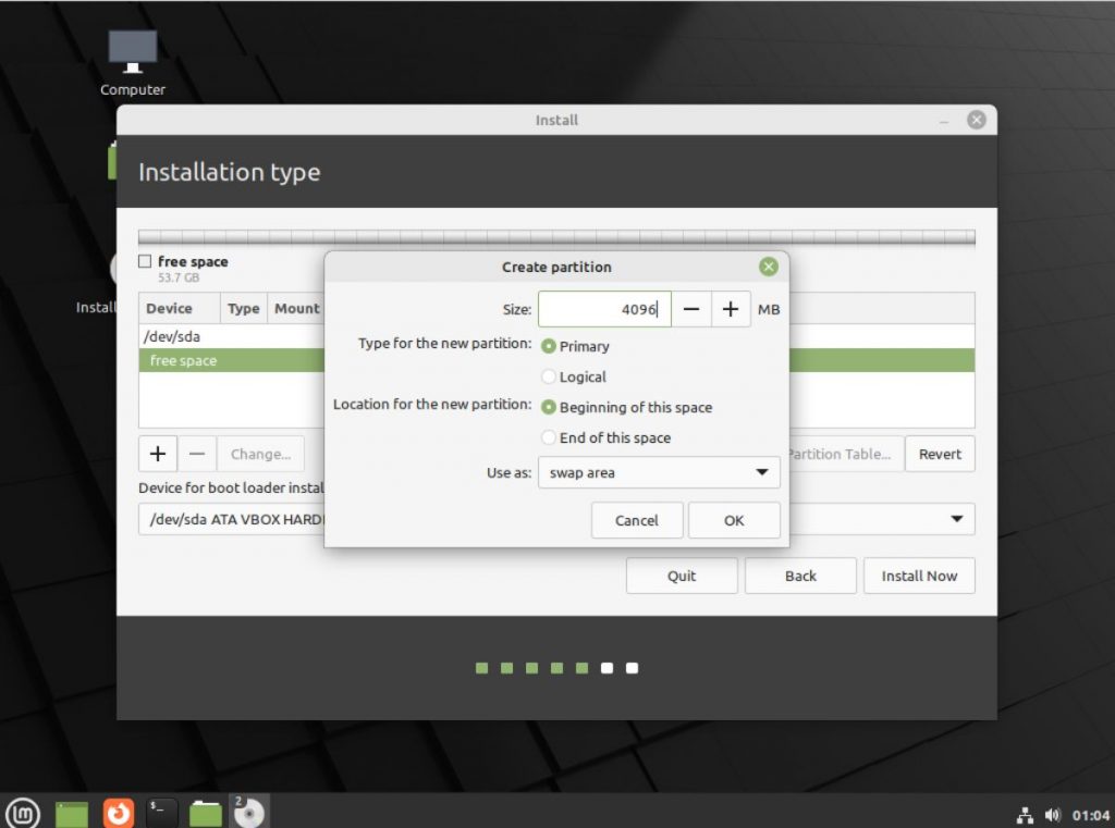 How to Install Linux Mint 21 with manual partitions
