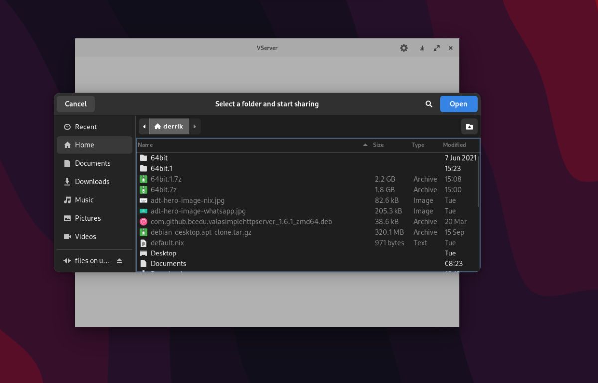 Share files fast and easy on Linux with VServer Addictive Tips Guide