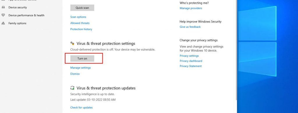 Turn Off the Antivirus Software