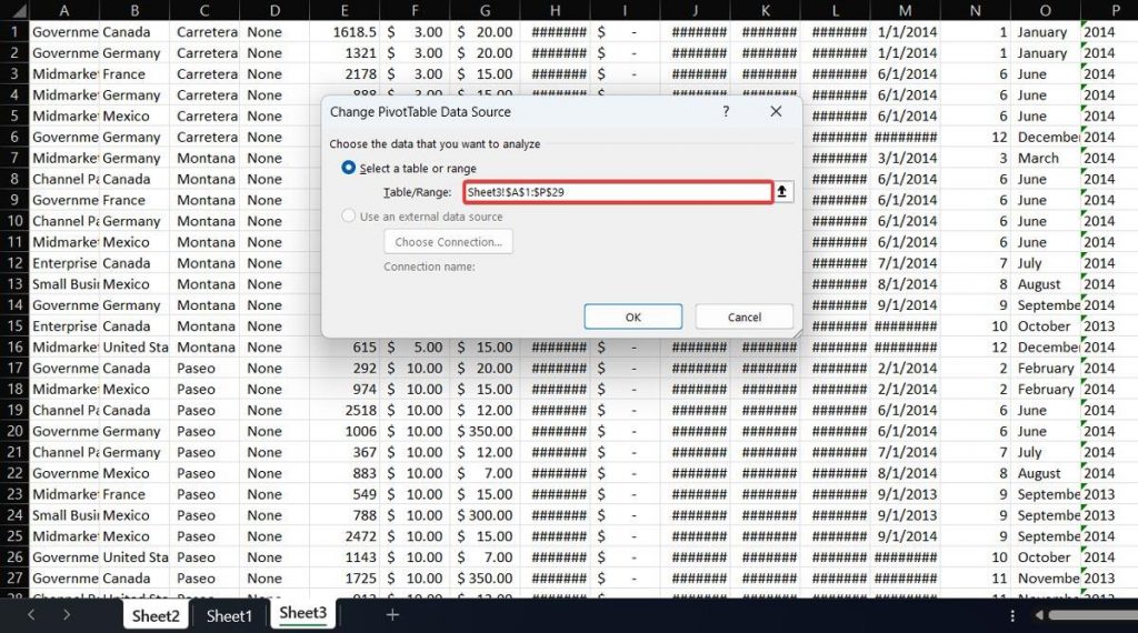 How to Change Data Source and Range in Pivot Table