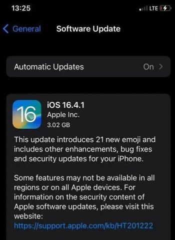 iPhone update screen
