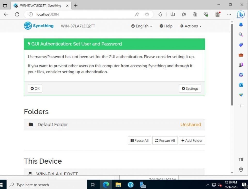 Syncthing Windows Setup V1.27.0 – NTRJT