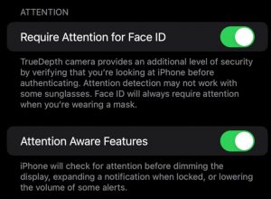 iPhone attention aware features