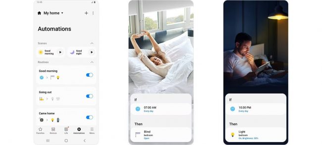 Automations in the Samsung SmartThings app