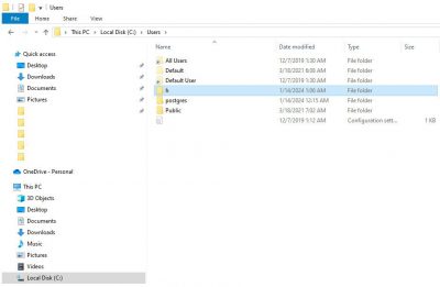Windows users folder