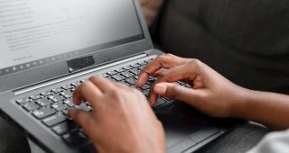 Man updating out of office status